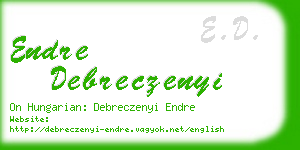 endre debreczenyi business card